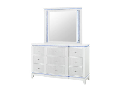 Alina - 5 Piece Full Bedroom Set With LED, Cooler, Speaker And USB - White