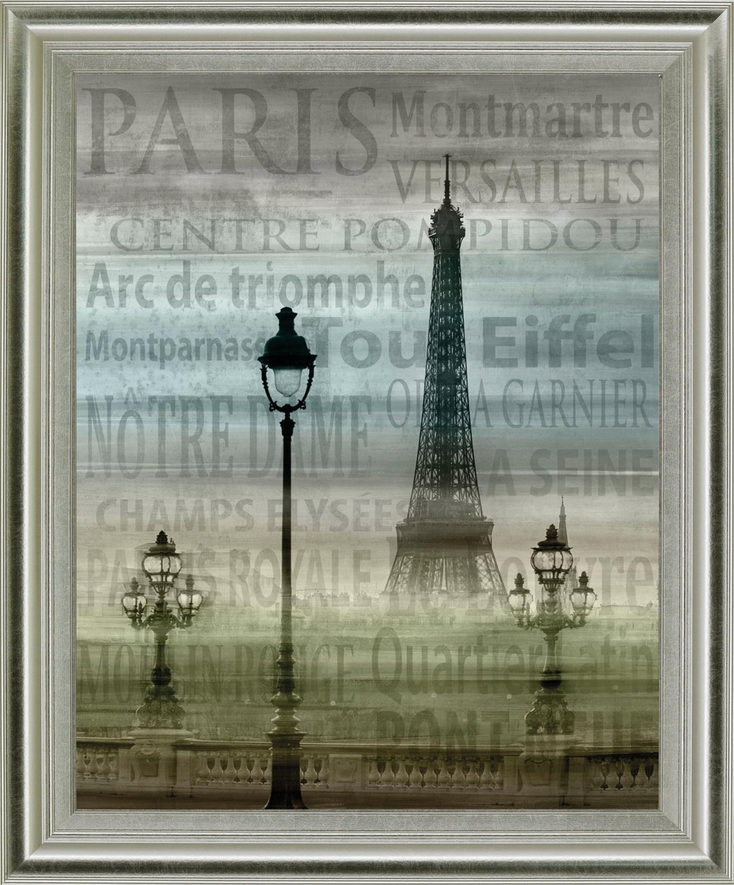 Foggy Paris Vista - 28" x 34" Framed Wall Art