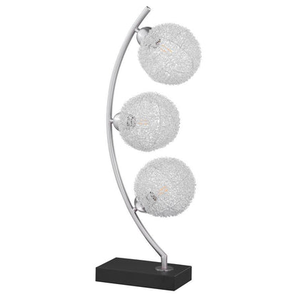 Claudia - Woven Spherical Metal Table Lamp - Black