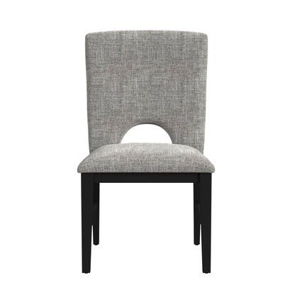 Oregon - Fabric Dining Side Chair (Set of 2) - Gray / Black