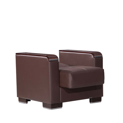 Ottomanson Armada X - Upholstered Convertible Wood Trimmed Armchair With Storage