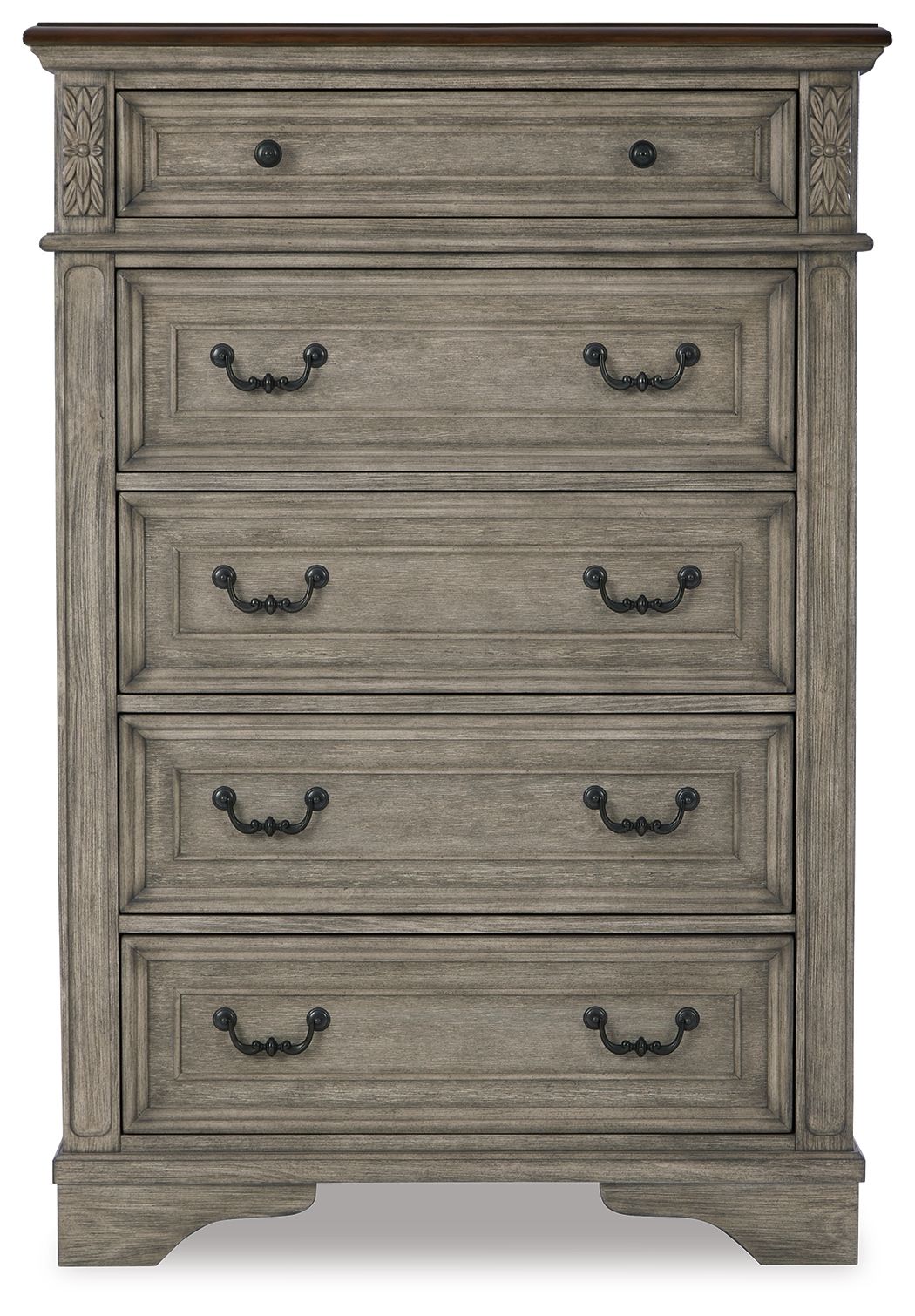 Lodenbay - Five Drawer Chest - Antique Gray