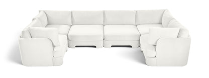 Hammond - Velvet Performance Fabric Upholstered 6 Piece U-Shaped Sectional