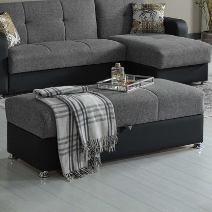 Ottomanson Harmony - Upholstered Convertible Ottoman With Storage - Gray PU