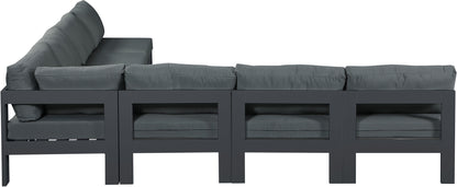 Nizuc - Outdoor Patio Modular Sectional 7 Piece - Gray Dark - Fabric - Modern & Contemporary