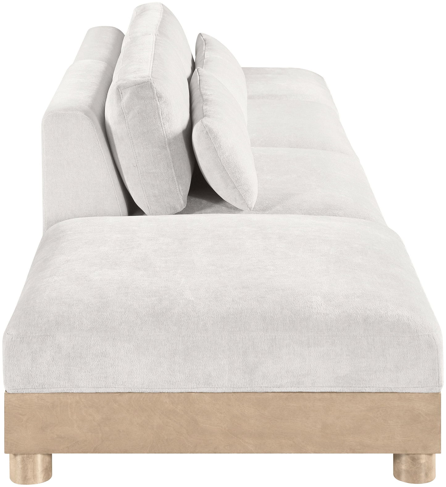 Turin - Chenille Fabric Upholstered Modular Sectional - White