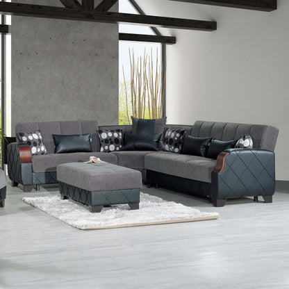 Ottomanson Molina - Convertible Sectional With Storage - Gray