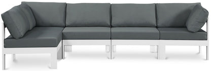Nizuc - Outdoor Patio 5 Piece Modular Sectional With White Frame