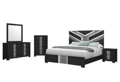 Optimus - Full Bed With LED - Black