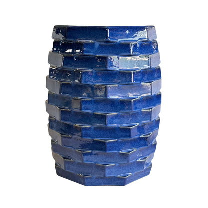 Trax - Indoor / Outdoor Ceramic Side Table - Azul Blue