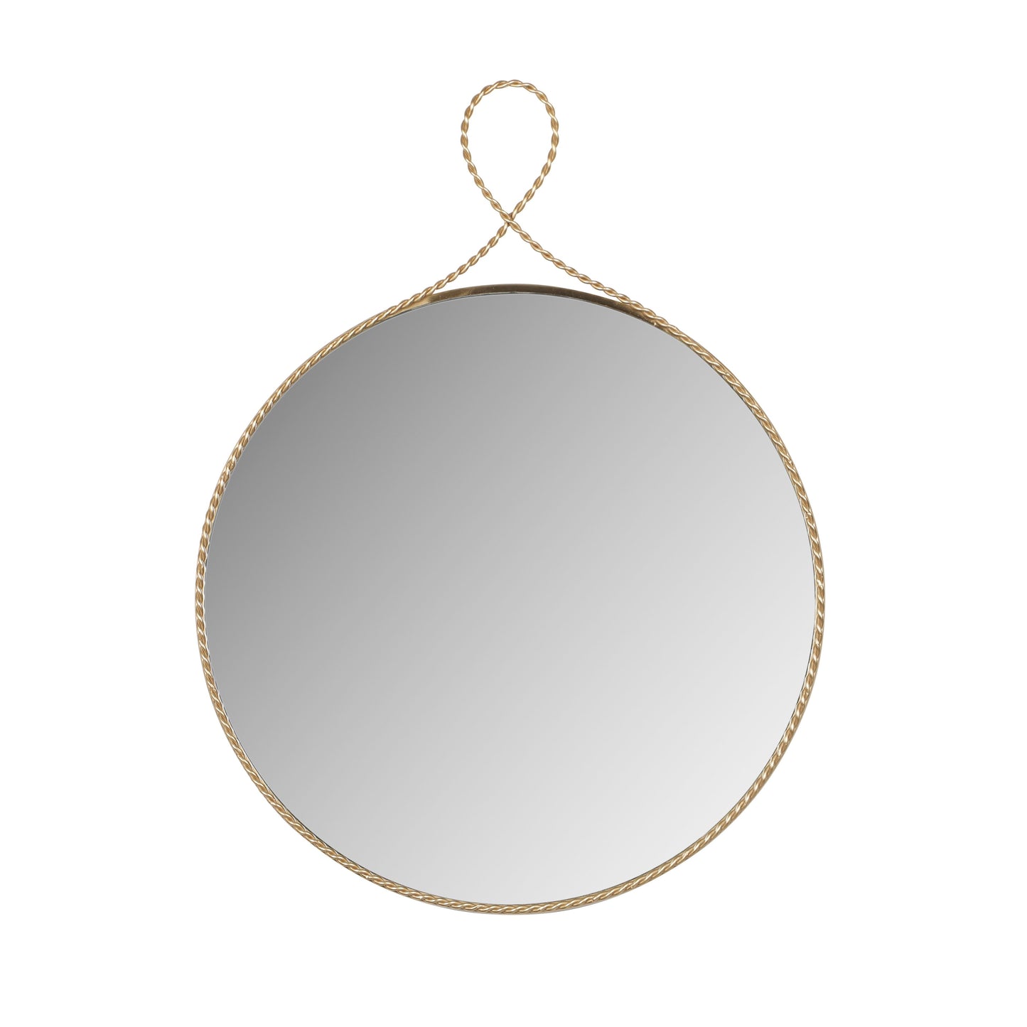 Ravina - Round Wall Mirror - Braided Brass