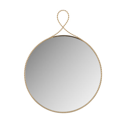 Ravina - Round Wall Mirror - Braided Brass