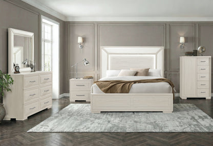 Clara - 5 Piece Full Bedroom Set (Bed, Dresser & Mirror, Nightstand, Chest) - Beige