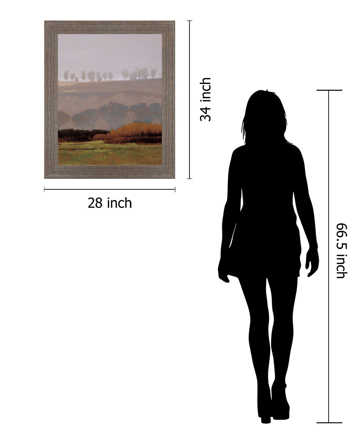 Golden Meadow Veil - 28" x 34" Framed Wall Art