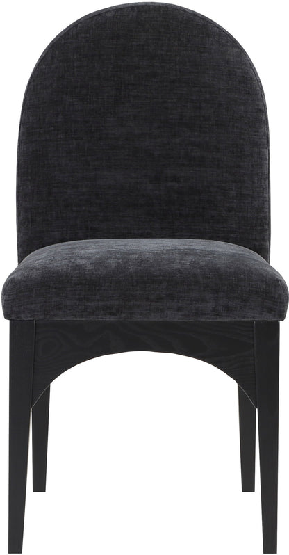 Waldorf - Chenille Dining Side Chair With Black Legs