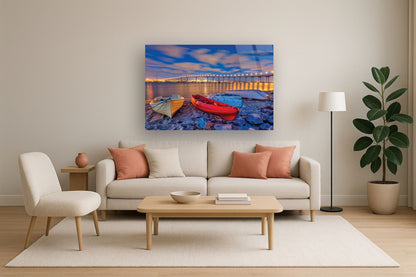 Temp Glass With Foil - San Diego Coronado Bridge - Blue