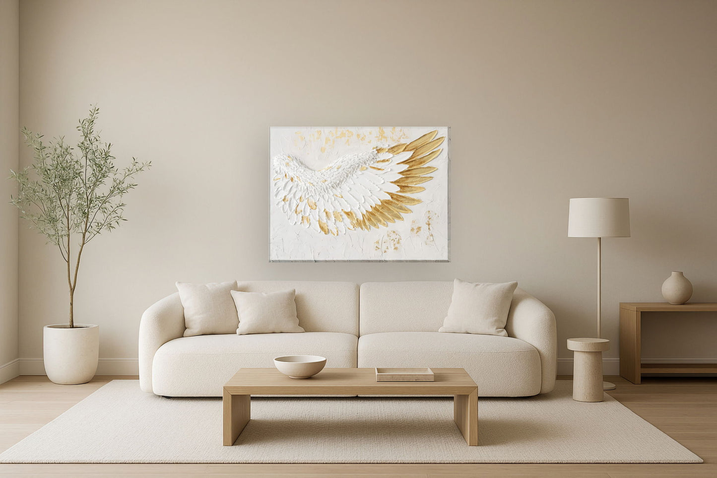 Radiant Feathered Uplift - 35" x 47" Framed Wall Art