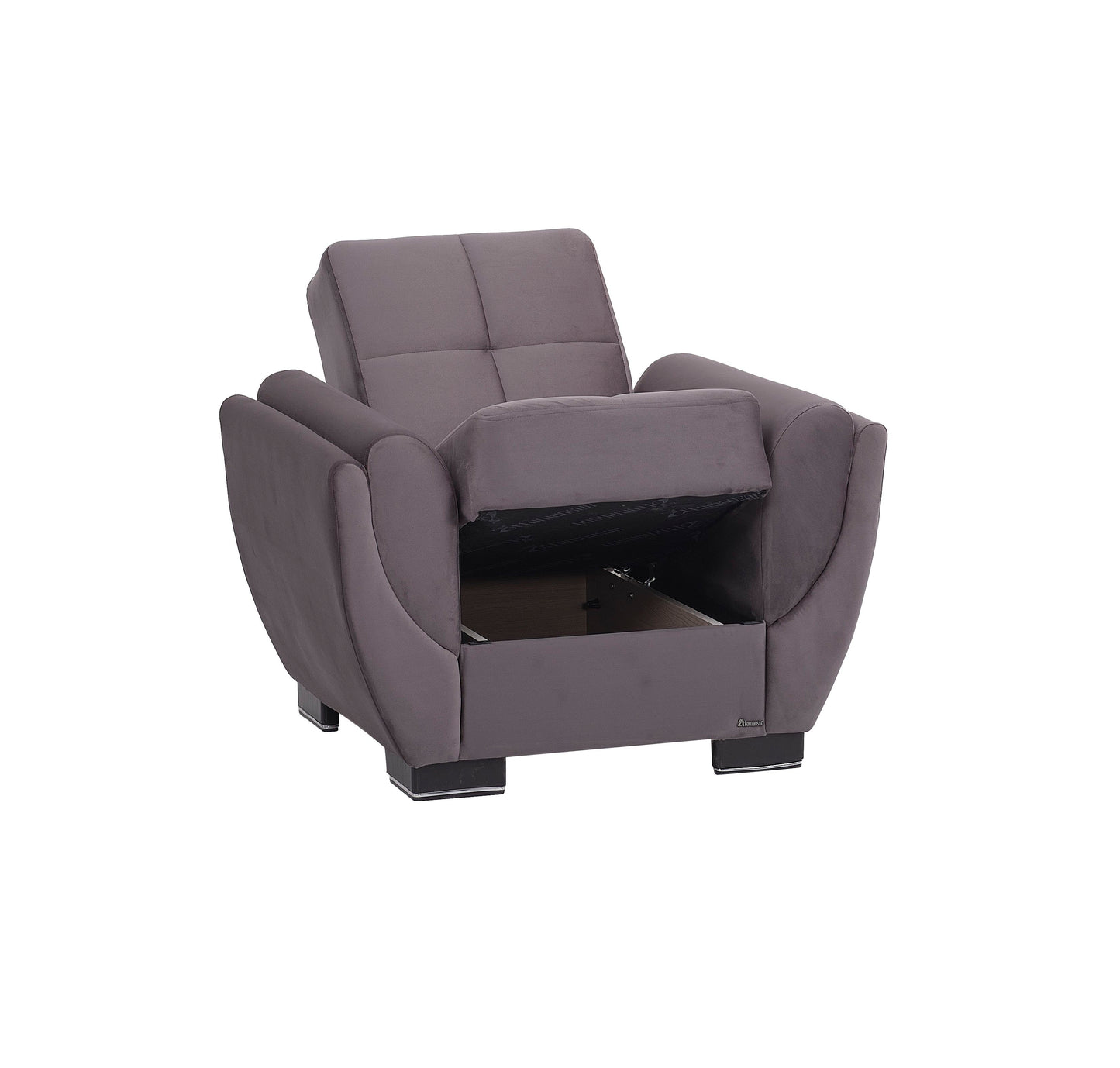 Ottomanson Armada Air - Upholstered Convertible Armchair With Storage - Microfiber