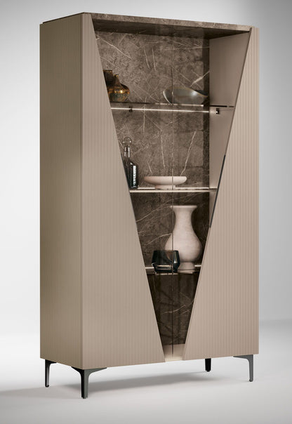 Fidia - 2 Door Vitrine - Beige