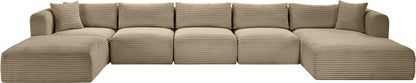 Shaggy - Fabric 6 Piece Modular Sectional With Chaise And Ottoman