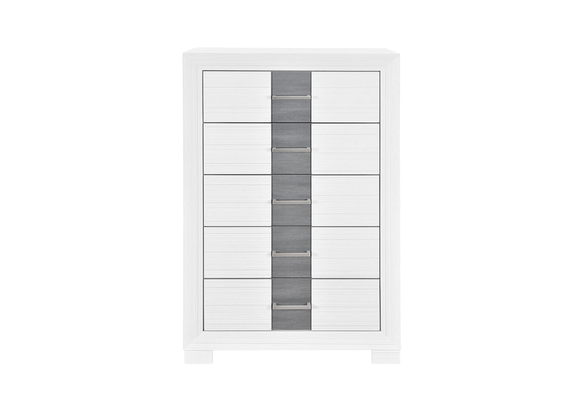 Optimus - 5 Piece Queen Bedroom Set - White
