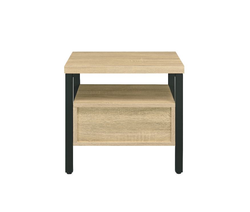 Yawan - Accent Table - Oak & Black