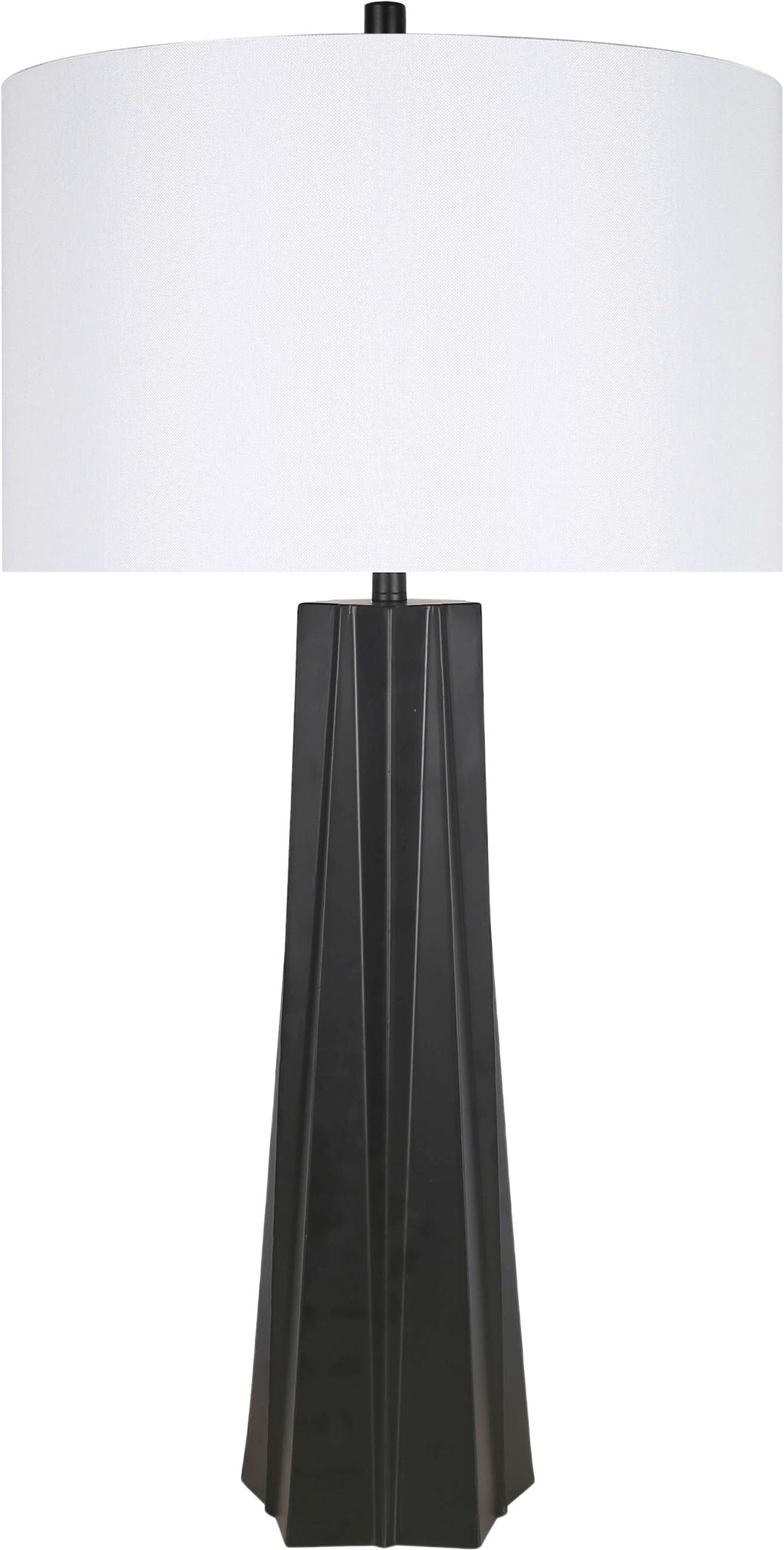 "Obsidian Glow" Metal Table Lamp (Set of 2) - Matte Black