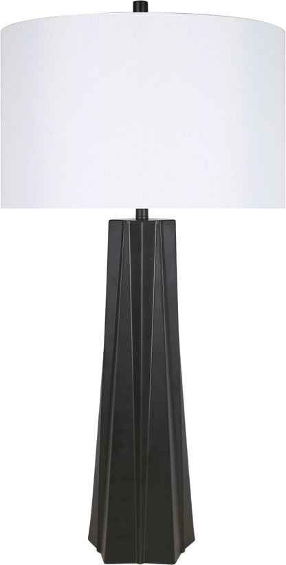 "Obsidian Glow" Metal Table Lamp (Set of 2) - Matte Black