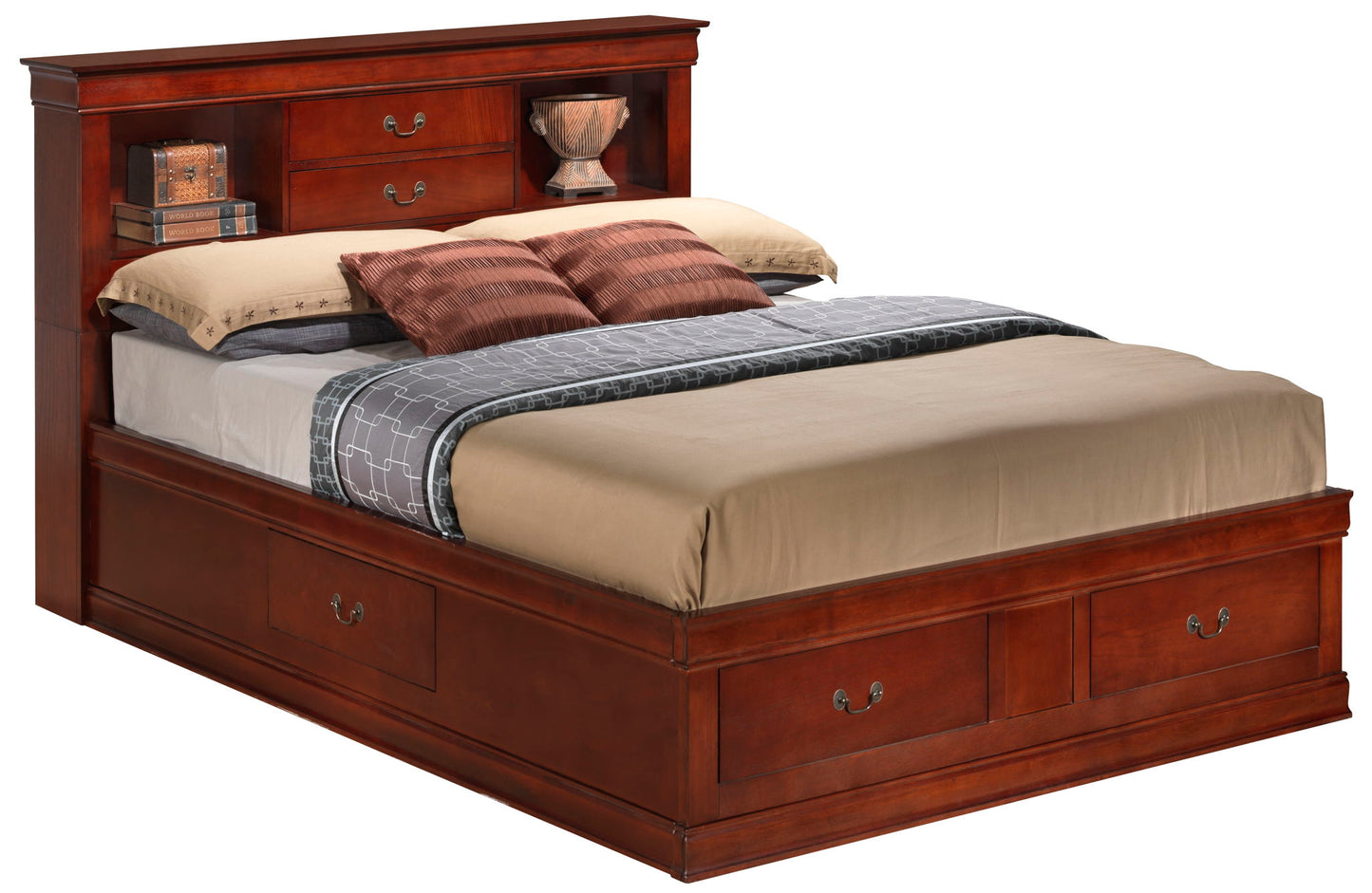 Glory Furniture - Louis Phillipe - Bookcase Storage Bed