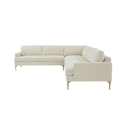 Serena - Large L-Sectional - Pearl Silver