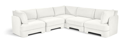 Hammond - Velvet Performance Fabric Upholstered 5 Piece Corner Sectional