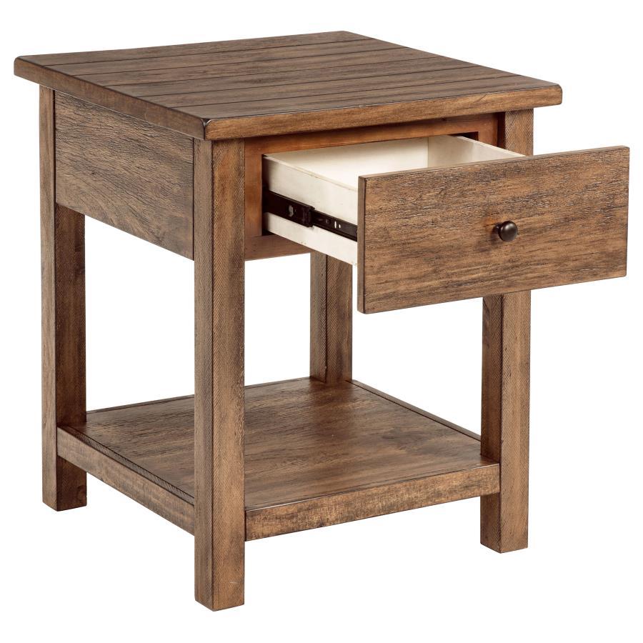 Payne - 1 Drawers Wood End Table with Shelf