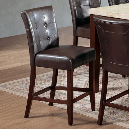 Britney - 20" Counter Height Chair (Set of 2) - Espresso Synthetic Leather & Walnut