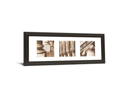 Architectural Triptych I By Tony Koukos - Framed Print Wall Art - Beige