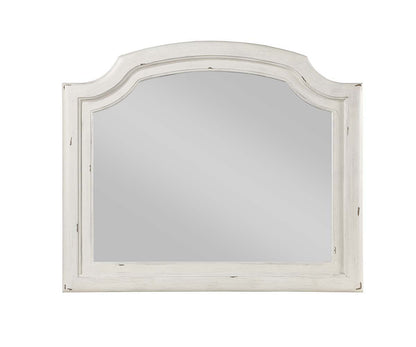 Jaqueline - Mirror - Light Gray Linen & Antique White Finish