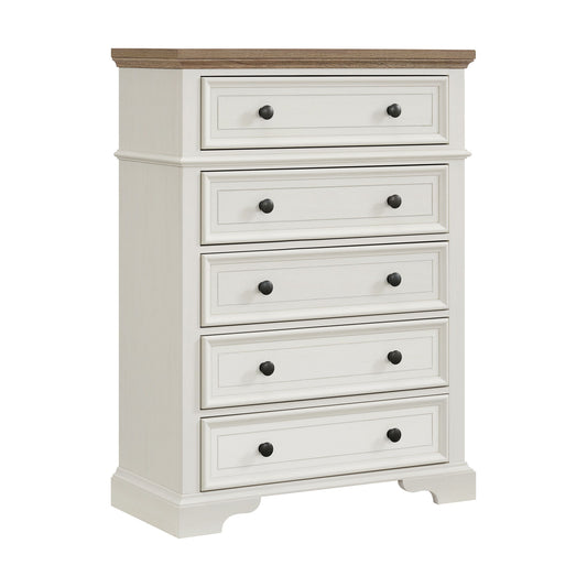 Eastwood - Youth 5-Drawer Chest - Brown And White