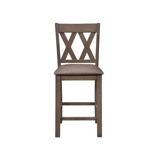 Scarlett - Counter Height Chair (Set of 2) - Brown Fabric & Walnut