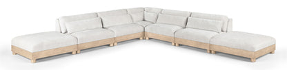 Turin - Chenille Fabric Upholstered Modular Sectional - White