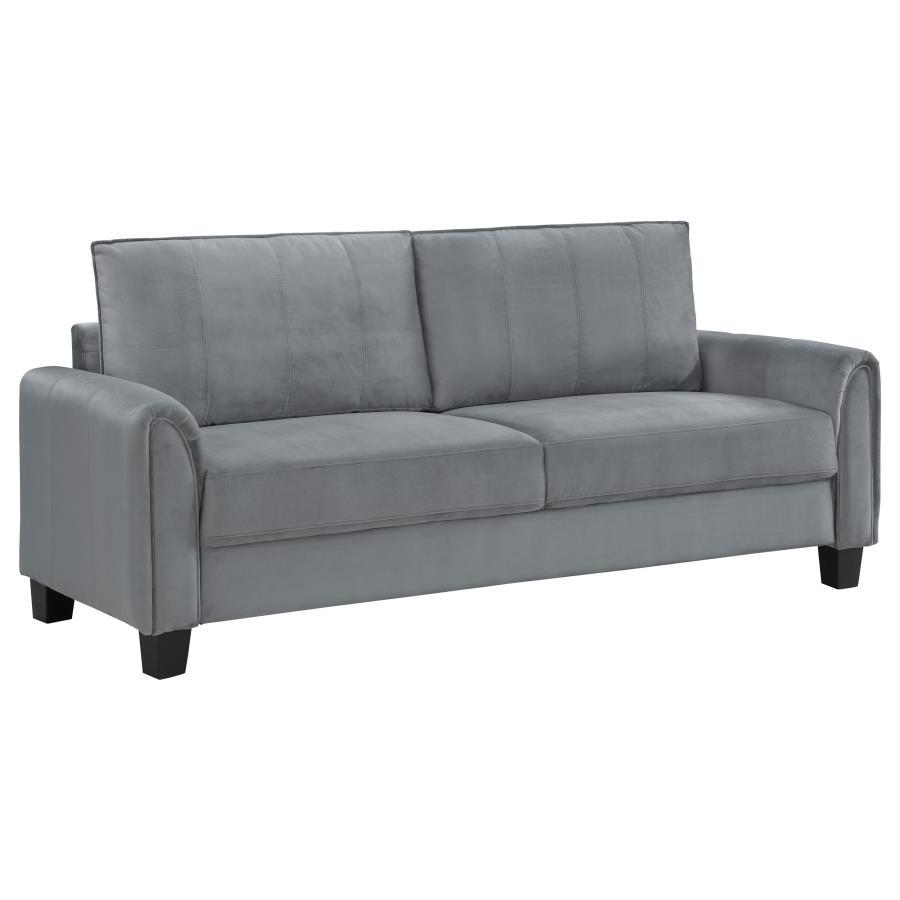 Davis - Upholstered Rolled Arm Sofa - Gray