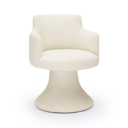 Jeffree - Performance Boucle Swivel Dining Chair - Cream