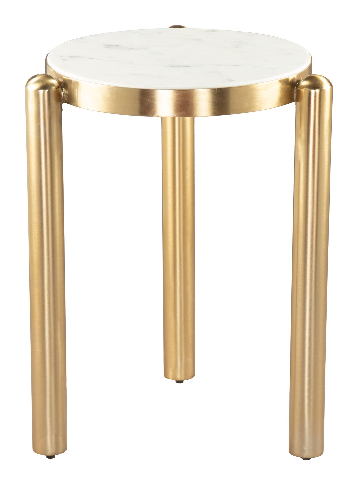 Noan - Side Table - White / Gold