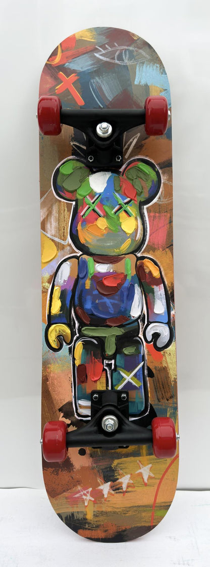 Skateboard - Graffiti Bear Red - Pink