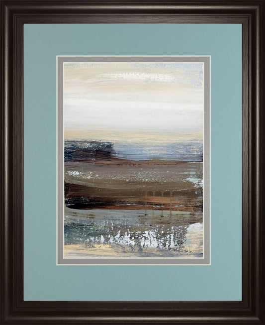 Hint Of By Aerial Snow - Framed Print Wall Art - Light Blue