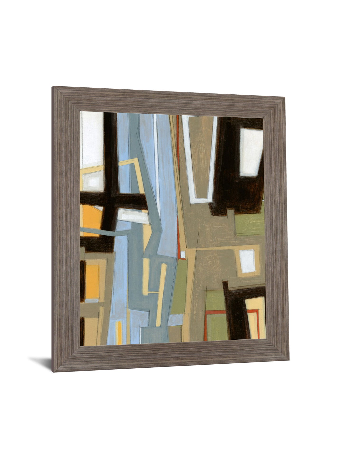 Urban Slate Geometry - 28" x 34" Framed Wall Art