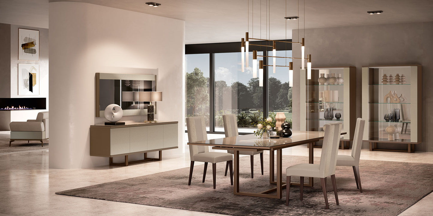 Linea - 4 Door Buffet - Light Beige / Brown