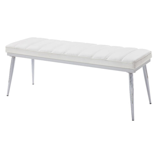 Weizor - Bench - White PU & Chrome