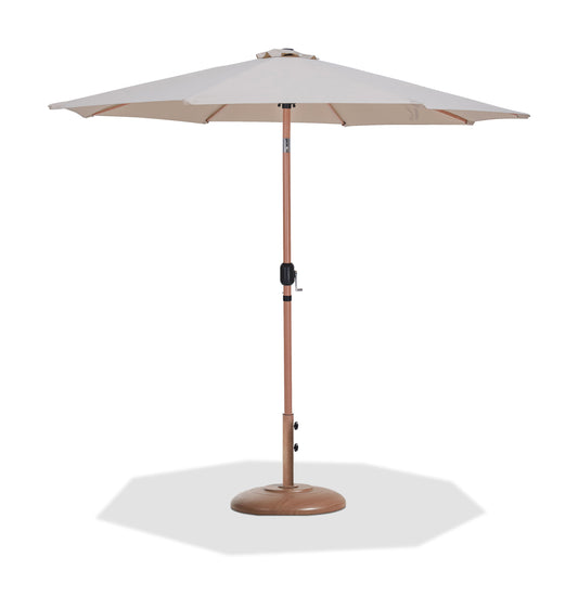 Fiji - Aluminum Patio Umbrella With Round Teak Base