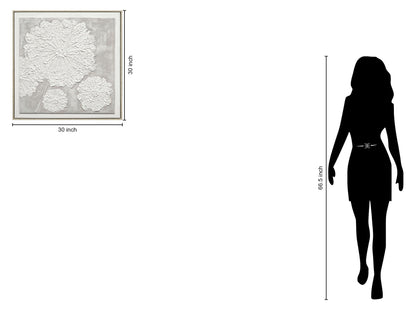 "Textured Elegance I" Hand-Painted Canvas In Frame - Neutral