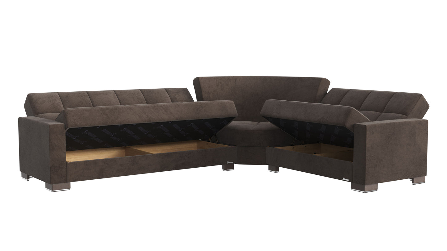 Ottomanson Armada - Upholstered Convertible Sectional With Storage - Microfiber
