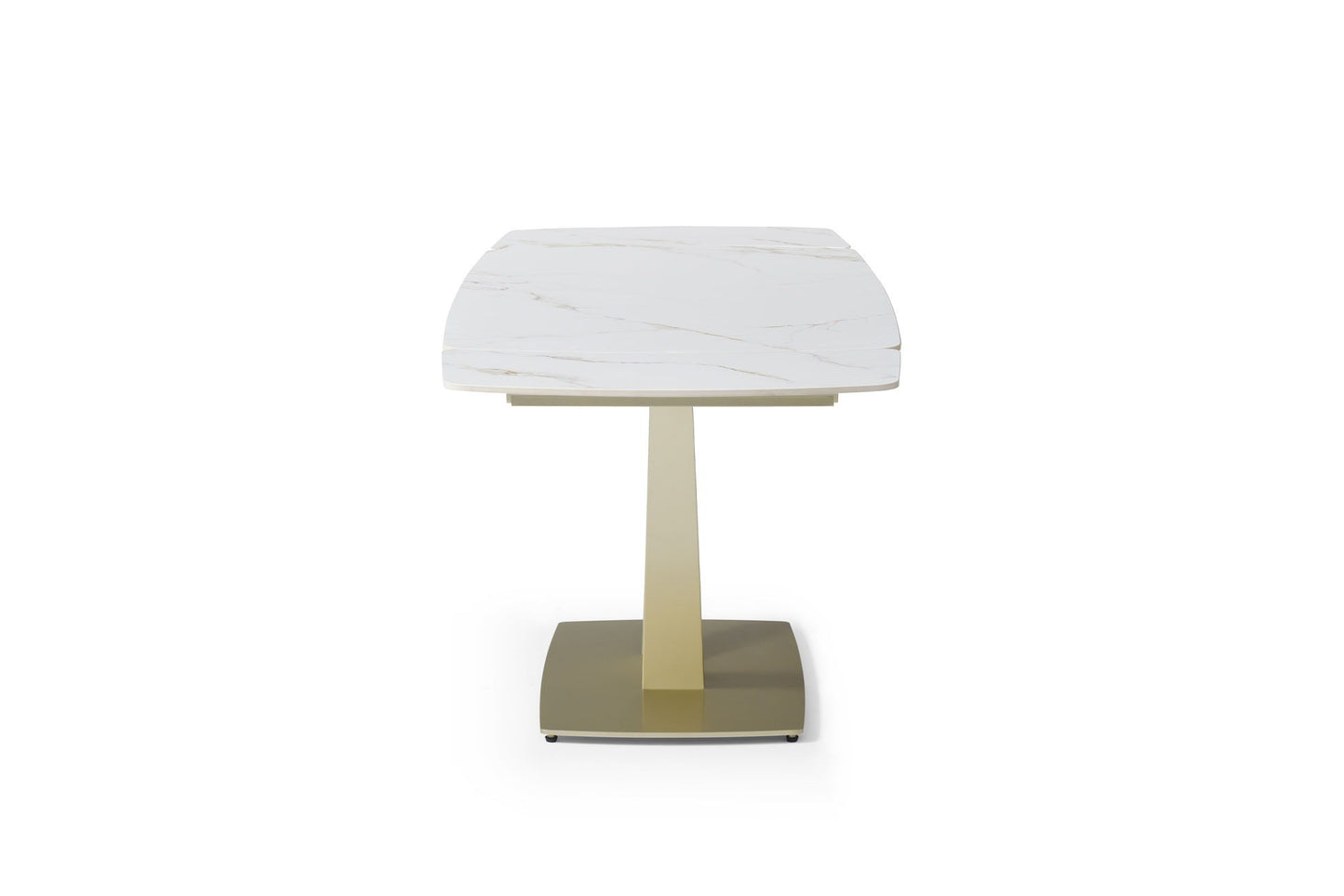 109 - Dining Table - White Gloss / Golden Jade